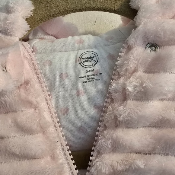 Wonder Nation Pink Fuzzy Baby Jacket - Picture 6 of 9